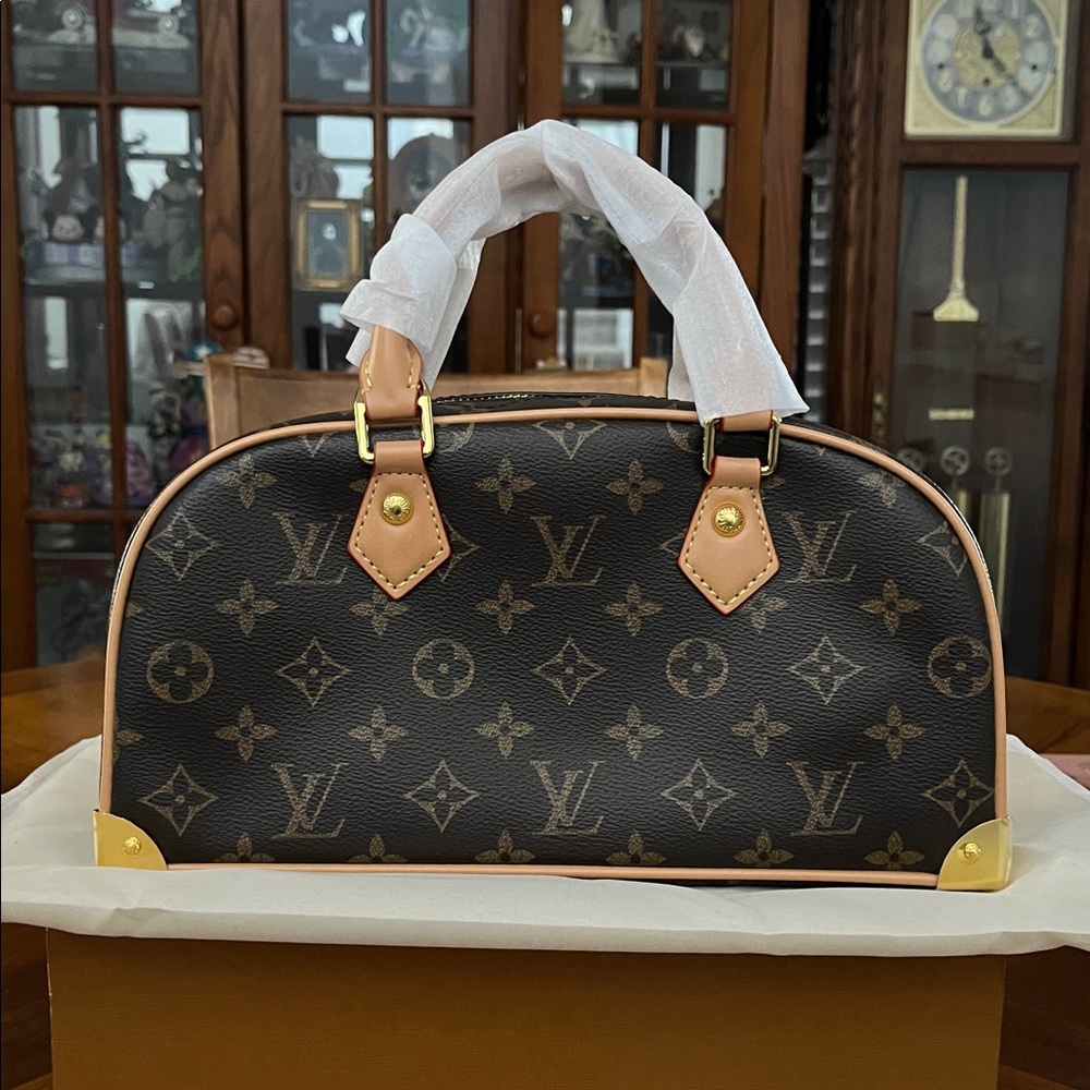 Source Unknown Brown Monogram Crossbody Satchel w… - image 3